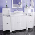 Meuble sous - lavabo - quiienclee - 2 portes - blanc - mdf laqué - 60x30x60cm Meuble sous - lavabo - quiienclee - 2 portes - blanc - mdf laqué - 60x30x60cm