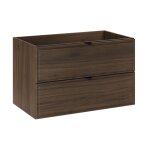Meuble sous lavabo suspendu terra villa coloris noyer fonc� 80 cm