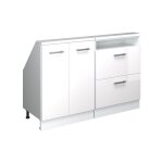 Meuble sous pente r - line 120cm lot de 2 blanc haute brillance / blanc vicco 58129