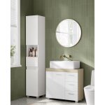 Meuble sous vasque, 3 tiroirs latraux, 2 cases derrire la porte, pour lavabos sur colonne, 30 x 70 ...