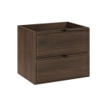 Meuble sous vasque 60cm salle de bain � 2 tiroirs - l 60 x p 46 x h 50 cm - caldera fonc�