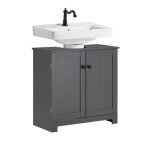 Meuble sous vasque bzr18 - ii - dg sobuy à 2 étages et 2 portes - l60cm x p30cm x h60cm - gris Meuble sous vasque bzr18 - ii - dg sobuy à 2 étages et 2 portes - l60cm x p30cm x h60cm - gris