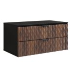 Meuble sous - vasque collection king ? ch�ne fonc� et noir ? 60 cm