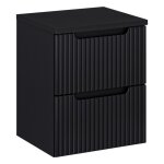 Meuble sous vasque - deconation - astral black - 50 cm - 2 tiroirs - design contemporain