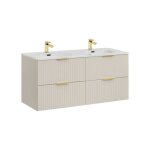 Meuble sous - vasque - deconation - georgia cashmere - 120 cm - double vasque - beige