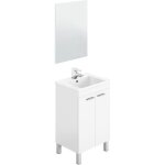 Dmora meuble sous - vasque sur pied avec deux portes battantes et deux étagères intérieures blanc brillant ... Dmora meuble sous - vasque sur pied avec deux portes battantes et deux étagères intérieures blanc brillant ...