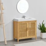 Meuble sous vasque ingmars avec 2 portes en bambou 60 x 67 x 30 cm