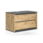 Meuble sous vasque simple edelin 80x50cm avec 2 tiroirs anthracite / artisan vicco