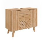 Meuble sous vasque simple lucie 80x65cm avec 2 tiroirs bambou vicco