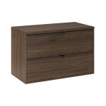Meuble sous vasque suspendu avec plan terra villa coloris noyer fonc� 80 cm