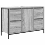 Meuble sous - vasque avec tiroirs - vidaxl - sonoma gris - 90x345x60 cm - 4 tiroirs - 1 porte - 1 �tag�re ...