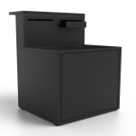 Meuble support plancha noir avec bar pour cuisine forge adour