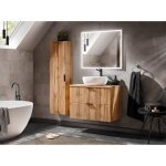 Meuble de salle de bain suspendu sous lavabo adel chne 60 cm