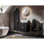 Meuble de salle de bain suspendu sous lavabo adel noir 80 cm