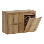 Meuble suspendu sous vasque nova ch�ne coast evoke 90 cm avec panier � linge et plan