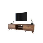 Meuble télé bako - bobochic - noyer - vintage - deux niches - rangements Meuble télé bako - bobochic - noyer - vintage - deux niches - rangements
