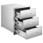 Meuble � tiroirs de cuisine ext�rieure - duoku - ss - gl - 01 - acier inoxydable - 3 tiroirs - 460x590x590 ...