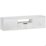 Meuble tv - 160 cm - blanc - pour t�l�viseurs jusqu� 65 pouces - 2 portes - tiroir