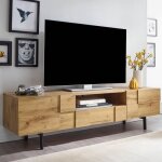 Meuble tv 2 portes 1 tiroir 160x43x46 cm naturel Meuble tv 2 portes 1 tiroir 160x43x46 cm naturel
