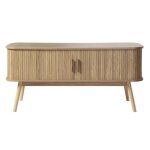 Calicosy - meuble tv 2 portes coulissantes l120 cm - ernest - bois clair