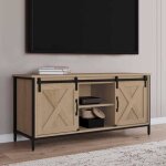 Idmarket meuble tv 113 cm 2 portes granges coulissantes quebec design industriel