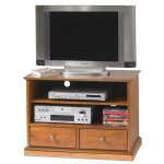 Meuble tv 32 pouces merisier 2 tiroirs 2 niches roulettes l 82. 4 h 58. 7 p 46. 5 cm - l 82. 4 x l 46. ...