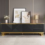 Meuble tv 4 portes meuble tv de salon meuble tv bas design unique 160 x 37. 5 x 48 cm armoire tv style ...