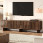 Meuble tv avec 4 tiroirs et 2 portes design ondul� banc tv pour t�l�viseur jusqu?� 75 pouces meuble t�l� ...