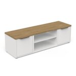 Meuble tv access - 2 portes + 1 niche - décor chêne hamilton et blanc - l 1348 x p 396 x h 391 cm - demeyere ... Meuble tv access - 2 portes + 1 niche - décor chêne hamilton et blanc - l 1348 x p 396 x h 391 cm - demeyere ...