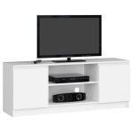 Meuble tv akord - blanc - 140 cm - 2 portes - 2 tagres