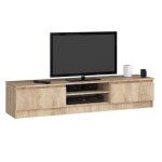 Meuble tv akord - chne sonoma - 160 cm - 2 portes - 2 tagres