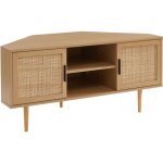 Meuble tv dangle amana effet chne et cannage rotin 2 portes - bois