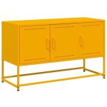 Meuble tv - ashata - bk846479 - jaune moutarde - acier - 1005x39x605 cm