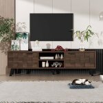 Meuble tv meuble tv aspect bois fonc�table tv - pour salonconsole multim�dia avec charni�res amortissantes ...