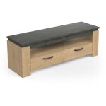 Meuble tv austin - taille écran max 55 (140 cm) - décor chêne hamilton et sidewalk - l 140 x p 42 x h ... Meuble tv austin - taille écran max 55 (140 cm) - décor chêne hamilton et sidewalk - l 140 x p 42 x h ...