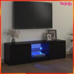 Meuble tv - ayhao - 120x30x355 cm - noir - lumires led rvb - design contemporain
