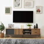 Meuble tv geoma effet chêne foncé et gris 180cm Meuble tv geoma effet chêne foncé et gris 180cm