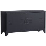 Homcom - meuble tv - acier - 119x40x63. 5cm - noir Homcom - meuble tv - acier - 119x40x63. 5cm - noir