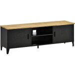 Homcom - meuble tv - métal - 150x40x50cm - noir Homcom - meuble tv - métal - 150x40x50cm - noir