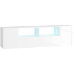 Homcom - meuble tv - panneaux de particules - 137x35x42cm - blanc Homcom - meuble tv - panneaux de particules - 137x35x42cm - blanc