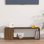 Meuble tv - banc tv - table tv - ch�ne marron - 10 - moderne meuble tv ch�ne marron 100x24x32 cm bois ...