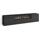 Meuble tv, banc tl, 200x35x45cm, pour les tv jusqu' 80 , feu lectrique, noir, rf2187