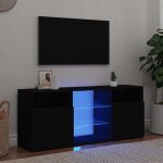 Meuble tv avec bandes led - usage int�rieur - vidaxl - design - classique noir 120x30x50cm eu25 x64717 ...
