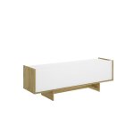 Meuble tv bas avec 1 porte abattante coloris ch�ne sonoma / blanc - hauteur 496 x longueur 150 x profondeur ...