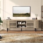 Meuble tv bas bois 160 cm avec 2 armoires meuble t�l� moderne pour t�l�viseur de 65 avec compartiments ...