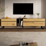Meuble tv bas buffet moderne - meuble tv avec espace de rangementdouble portes meuble bas pour salon ...