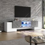 Meuble et tv bas avec �clairage led - meuble tv moderne pour t�l�viseur de 60 / 65 / 70 - support avec ...