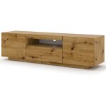 Meuble tv bas universel aura 150 cm buffet hi - fi à suspendre ou à poser chêne artisan sans led Meuble tv bas universel aura 150 cm buffet hi - fi à suspendre ou à poser chêne artisan sans led