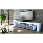 Meuble tv - blanc et gris - laqu - contemporain - design