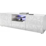 Meuble tv - blanc laqué brillant - l 181 x p 43 x h 57cm - parigi Meuble tv - blanc laqué brillant - l 181 x p 43 x h 57cm - parigi
